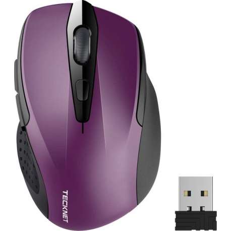 TeckNet Pro 2.4G Draadloze Muis, M3 | 2600DPI | Paars