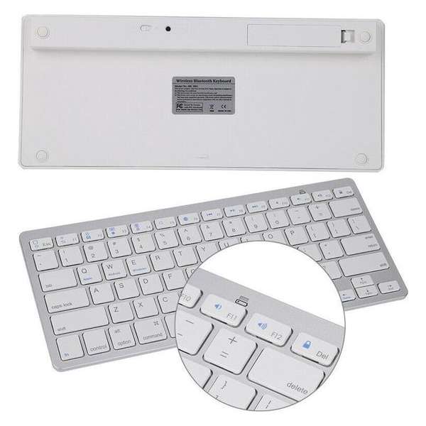 Case2go - Universeel Draadloos Bluetooth Toetsenbord - Wireless Keyboard - Windows - IOS - Android - Wit