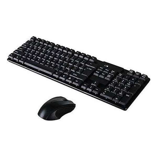 Draadloze Muis en Toetsenbord Set TJ808- Wireless Qwerty Keyboard en Mouse - Zwart