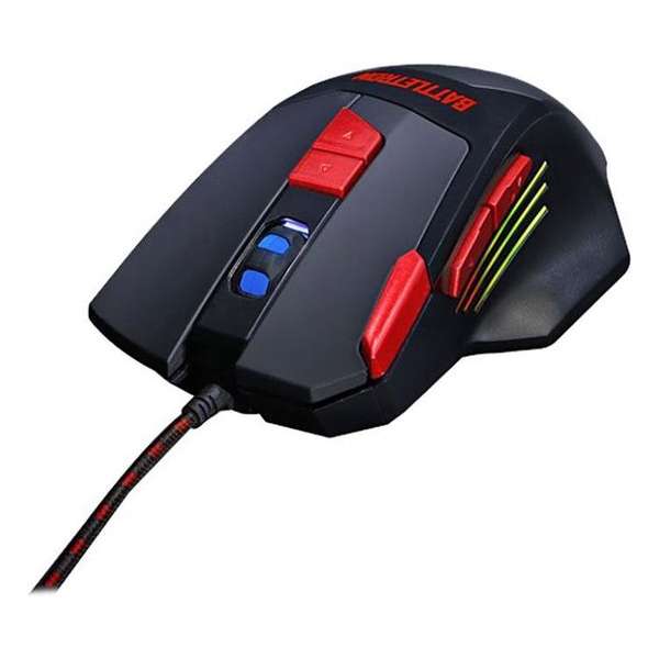 Battletron Gaming muis - muis voor het gamen - 7 verschillende LED kleuren - 8 knoppen voor hotkeys - 150 cm usb kabel