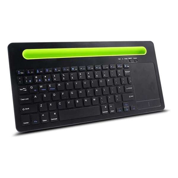 Draadloos Toetsenbord met touchpad en gleuf voor Smartphone en Tablet - QWERTY toetsen - Bluetooth