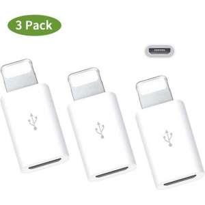 Doodadeals micro USB naar lightning adapter | Micro-usb to 8 pin converter | Apple Iphone / Ipad Pro | 3 stuks