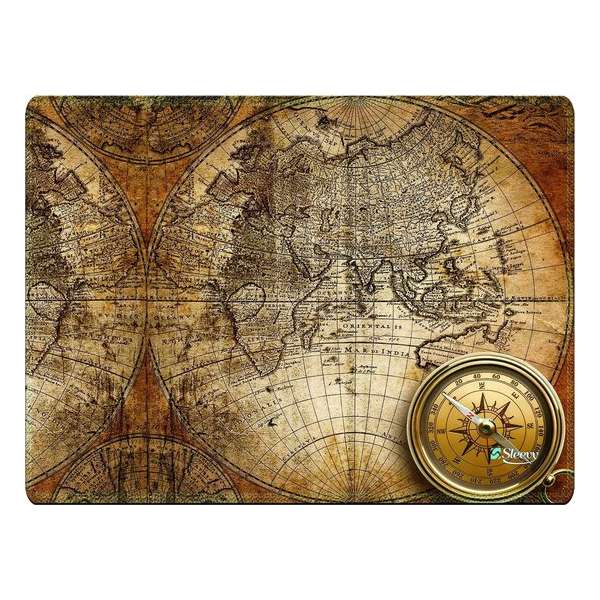 Muismat wereldkaart en kompas - Sleevy