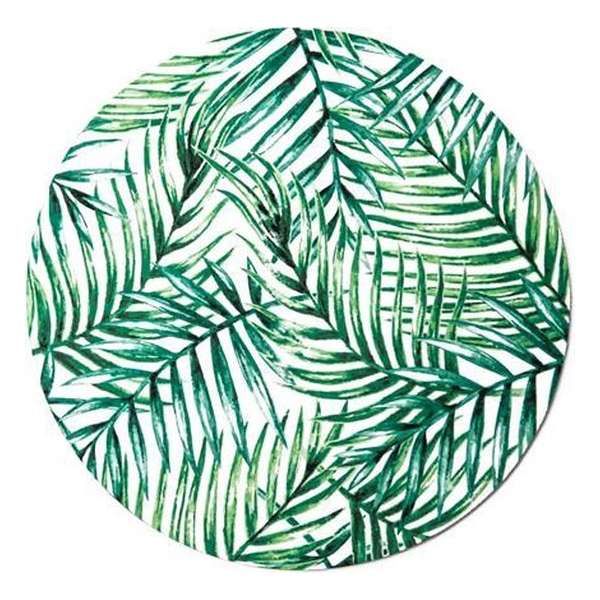 Moodadventures | Muismatten | Muismat Rond Green Palm Leafs | 20x20 | Rubber