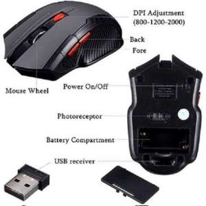 Gaming mouse wireless - Gaming muis draadloos - dpi (snelheid) aanpasbaar - 10m bereik