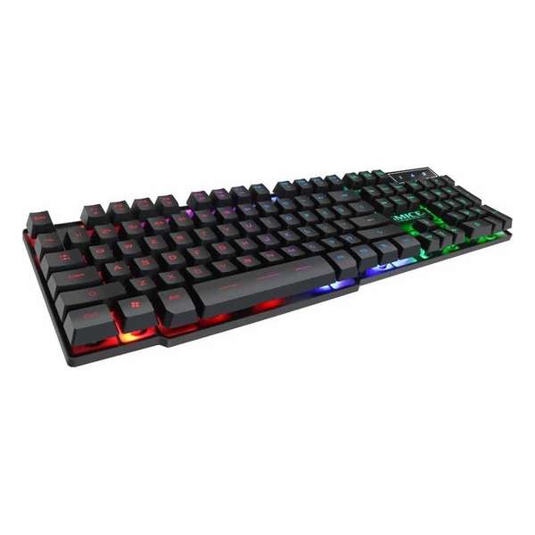 iMICE AK-600 Bedraad USB Drijvende Keycap-tekens Glow Backlit Gaming Keyboard (zwart)