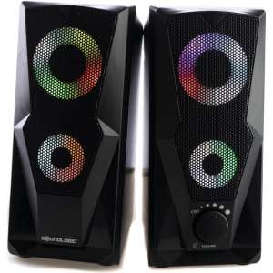 Soundlogic Draadloze Gaming Speakers * 7 kleuren LED verlichting * Bluetooth