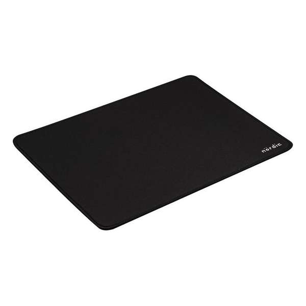 NÖRDIC GAME-N1044 – Gaming muismat, 350x270x3mm, design, antislip rubberen onderkant, stoffen bovenkant, gestikte randen, zwart