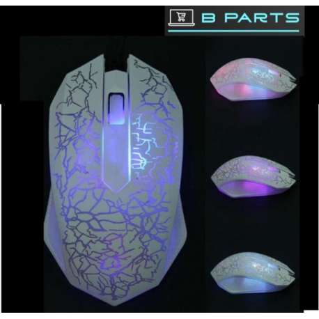 BParts - Lightning Game muis - Gaming Mouse - 3200 DPI - Wit