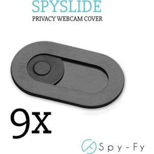 De Originele Spyslide® Webcam Cover van Spy-Fy | Zwart | 9 stuks