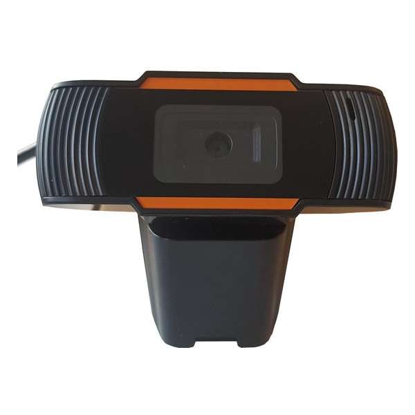 WEBCAM-720, Webcam met microfoon voor PC, laptop, Webcamera HD 720p, zwart/oranje
