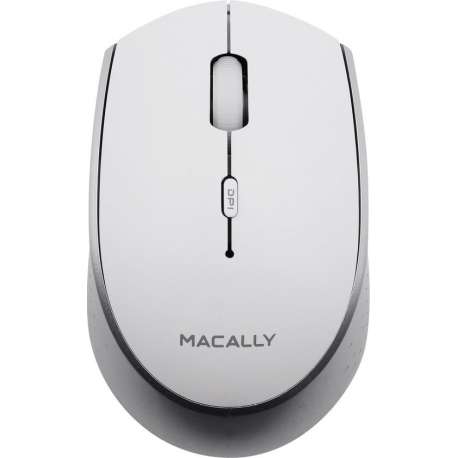 Macally BTEZMOUSEBAT Oplaadbare optische bluetooth-muis (Wit/Zilver)