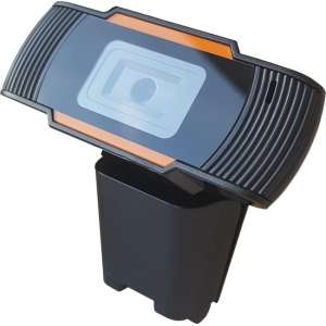 NÖRDIC WEBCAM-1080, Webcam met microfoon voor PC, laptop, Webcamera HD 1080p, zwart/oranje