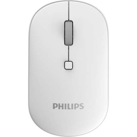 PHILIPS Draadloze muis M403, optische sensor, 4 knoppen, 2,4 GHz-overdracht, 10 m draadloos bereik, 3 DPI-stappen, wit