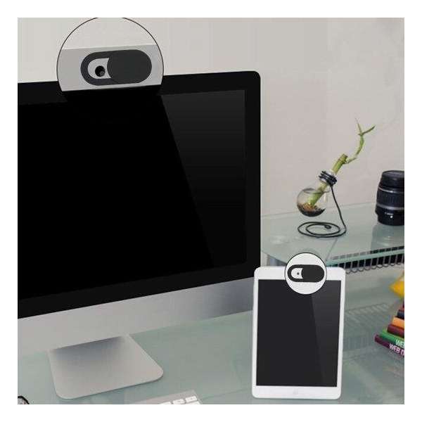 Webcam Cover |Zowel voor Laptop als voor Smartphones |Camera Privacy Bescherming | 1 Pack Zwart