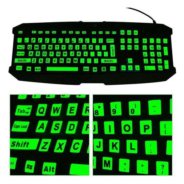 Toetsenbord stickers Glow in the dark - PC en laptop - QWERTY