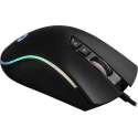 NÖRDIC GAME-N1042 RGB USB gaming muis, 7 LED kleuren, 6400 DPI, Bedraad, zwart