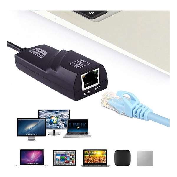 USB 3.0 Gigabit Ethernet Adapter - RJ45/Internet/LAN/Netwerk Adapter - Voor Windows PC/Apple Mac/Macbook