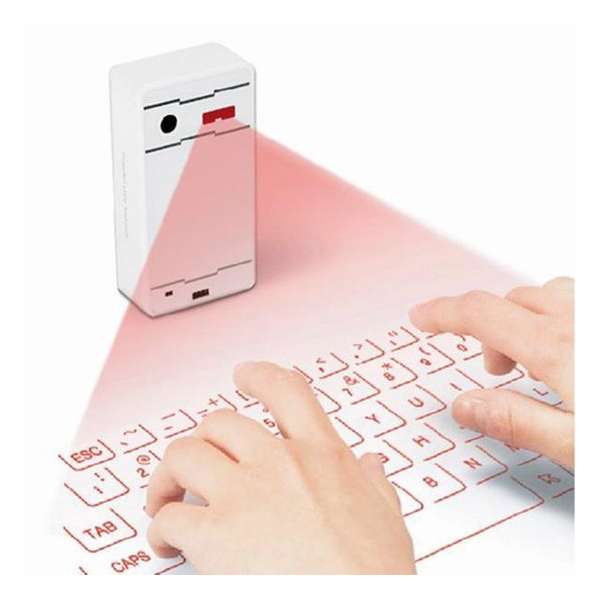 TKSTAR Draagbaar Draadloze Laserprojectie Virtueel Bluetooth Mini Toetsenbord Universeel Voor iPad Smartphone PC Laptop Wit