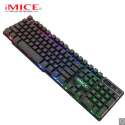 iMICE AK600 3-kleuren backlight Bedraad USB-gamingtoetsenbord - Zwart