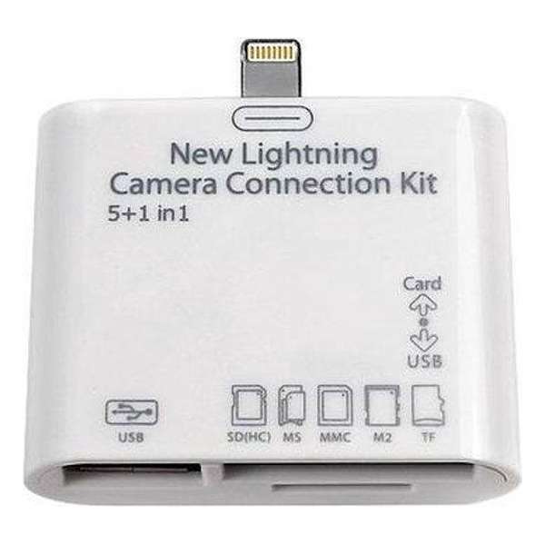 Lightning naar USB / SD  kaartlezer - cardreader - camera connection kit - 5 in 1 - voor Apple Ipad Mini, Ipad 4, Ipad Air
