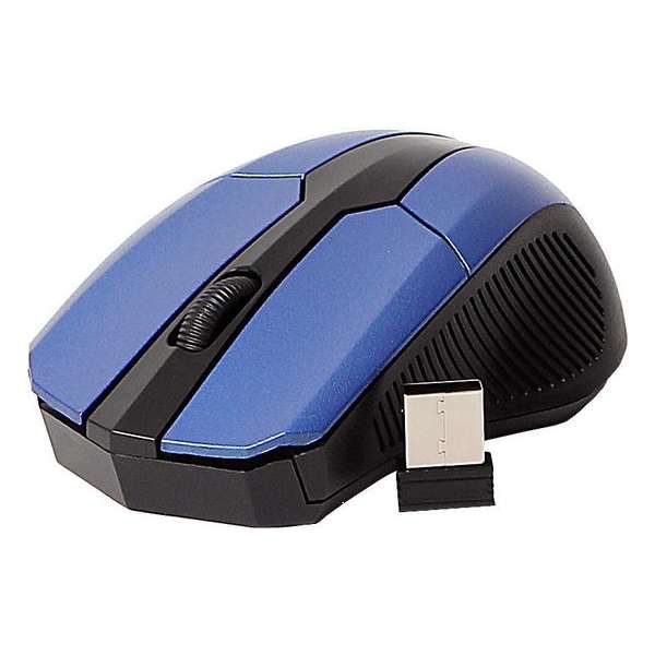 Optical mouse – Draadloze muis voor de computer 2.4GHz – Blauw
