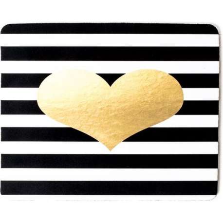 Muismat Golden Heart | Muismat Rubber | Zwart Wit Goud