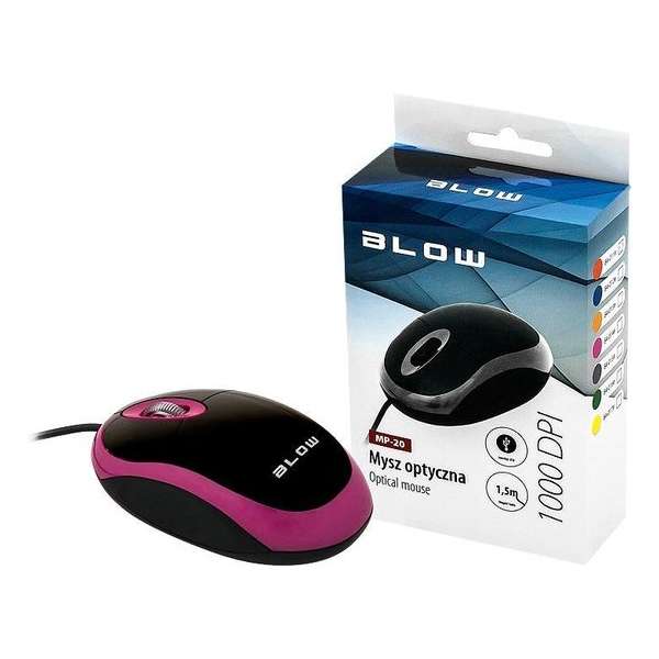 Computer muis Roze Bedraad 1000DPI MP20