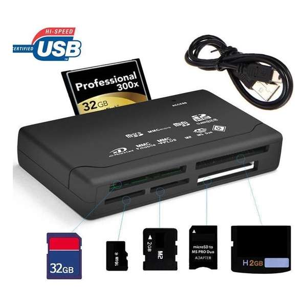 Goodlux Geheugenkaartlezer - All in one kaartlezer - Memorycard reader - CF/TF/MS/M2 - (Micro) SD kaart