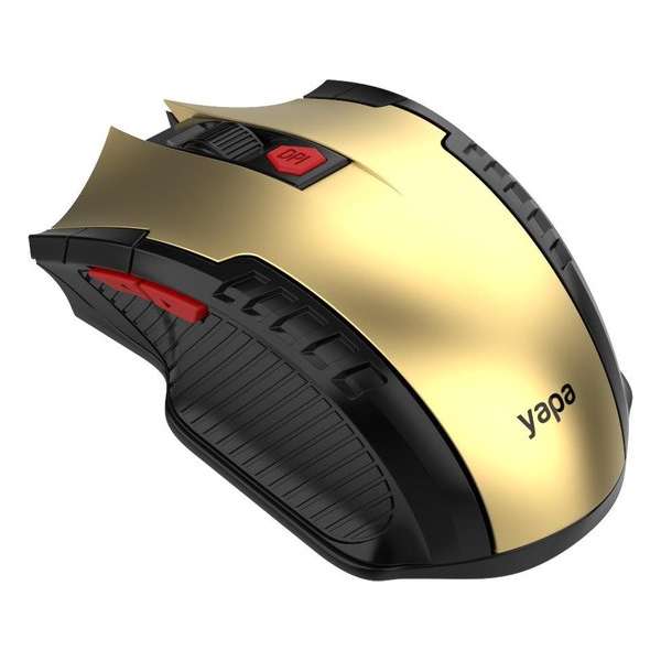 Yapa Draadloze Gaming Muis - Goud