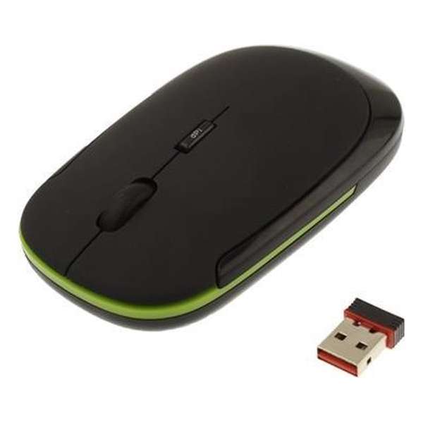 Draadloze Muis 2.4Ghz |Extra Dun |Plug & Play | Zwart / Black | Draadloze USB ontvanger| Universeel