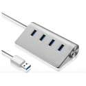 USB Hub 3.0 | 4 Poort | Zilver | Aluminium | Usb-hubs