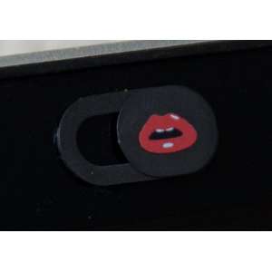 IN-VI® DESIGN - RED LIPS // 2-pack // zwart // webcamcover privacy protect slide webcam cover