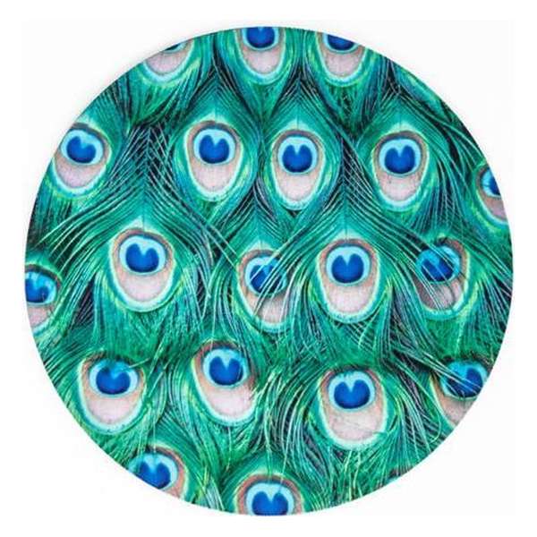 Moodadventures | Muismatten | Muismat Rond Turquoise Pauwenveren | 20x20