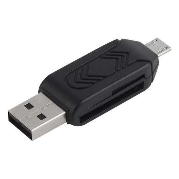 Avrena OTG Micro USB kaartlezer voor PC en Mobiele telefoon