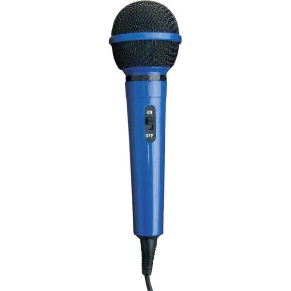 Mr Entertainer bedrade karaoke microfoon - 6,35mm Jack / blauw - 2,8 meter