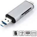 USB-C Type C/USB 3.0/Micro USB/OTG TF SD MS kaart lezer voor Macbook 12 inch