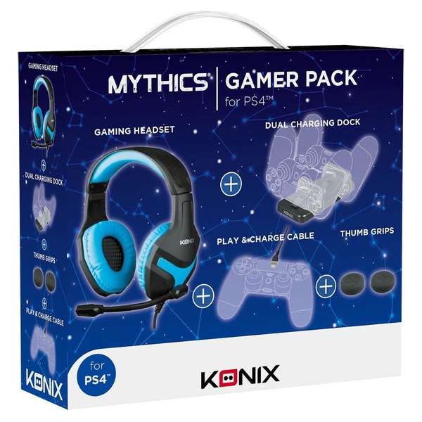 Konix gamer pack PS4 - dockingstation - koptelefoon - kabel