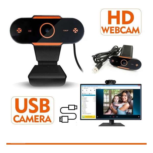 Webcam voor PC - met Microfoon -Webcam - met USB - Full HD 1080P - Camera - Thuiswerken - voor Windows en Mac