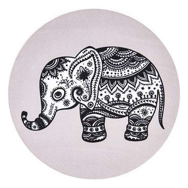 Moodadventures | Computer Accessoires | Muismat Rond Olifant India | 20 x 20 cm.