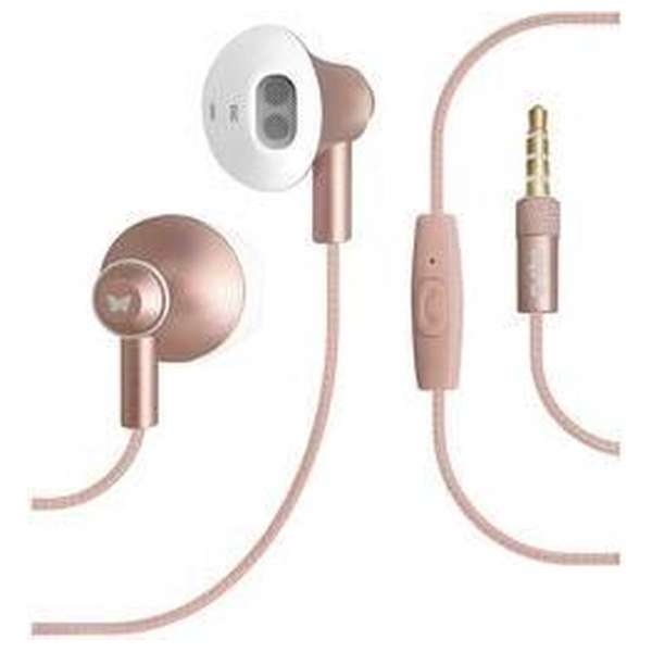 SBS Smart Ladies wired metal earphones pink color