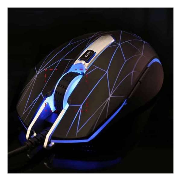 AULA-serie stiekem strijd USB Wired Kleurrijke licht optische 6D Game Mouse, maximale resolutie van 2000 DPI (zilver)