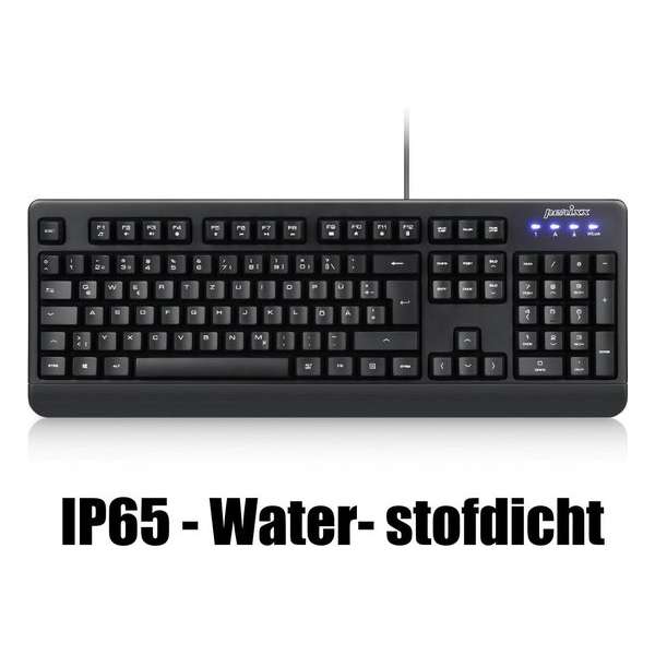 Perixx Periboard 517 B Afwasbaar toetsenbord (IP65) waterdicht toetsenbord | QWERTY/US - Zwart