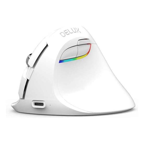 Delux M618 Mini/Medium - Wit - Draadloos (2,4ghz + Bluetooth) + oplaadbare accu