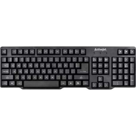 Activejet K-3021 toetsenbord USB QWERTY US International Zwart