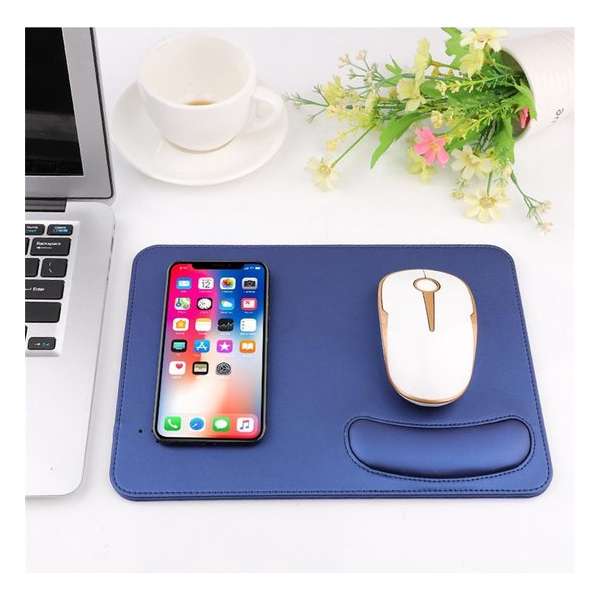 DAGGER Muismat Qi Charger - Muismat Met Polssteun  - Gaming - Blauw