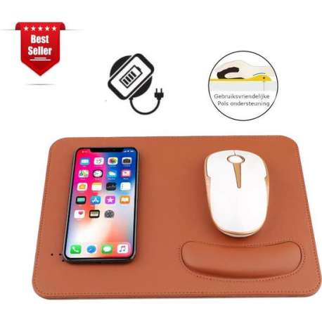 Multipad muismat | Muismat met polssteun | Anti slip | Mousepad | Muismat gaming | Thuiswerken | Bruin