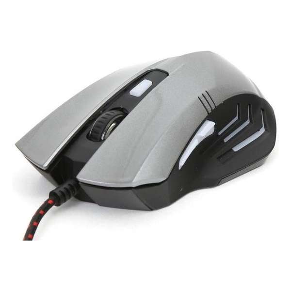VARR OM-267 6 knops Gaming mouse  1200-1600-2400-3200DPI 6D grijs/zwart met anti-zweet coating