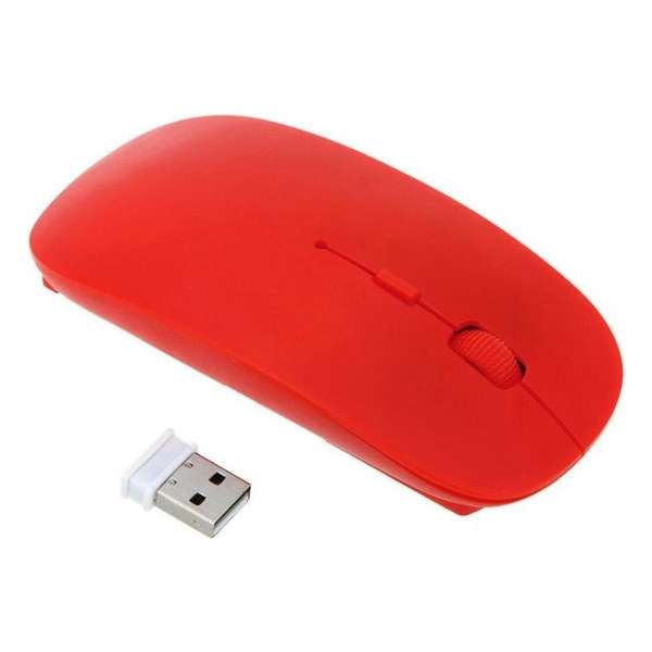 Grote Rode Draadloze Muis - 2.4 Ghz - USB - Voor PC, Laptop en Mac