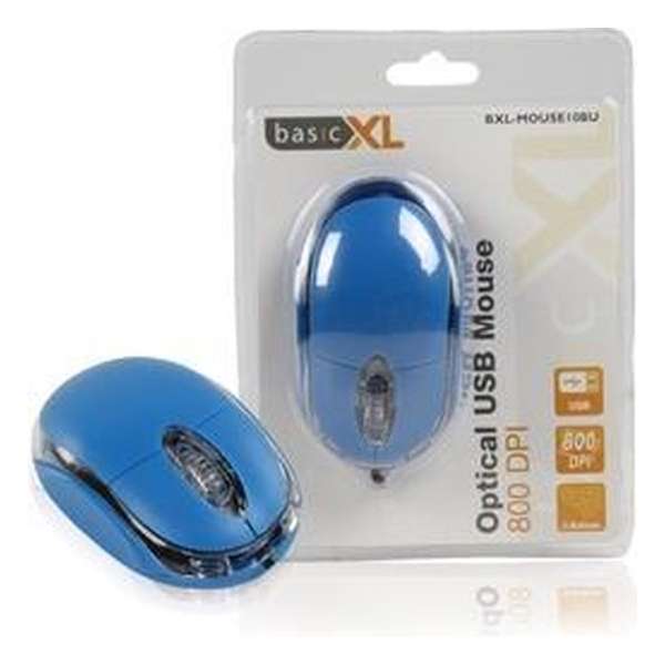 basicXL BXL-MOUSE10BU muis USB Type-A Optisch 800 DPI